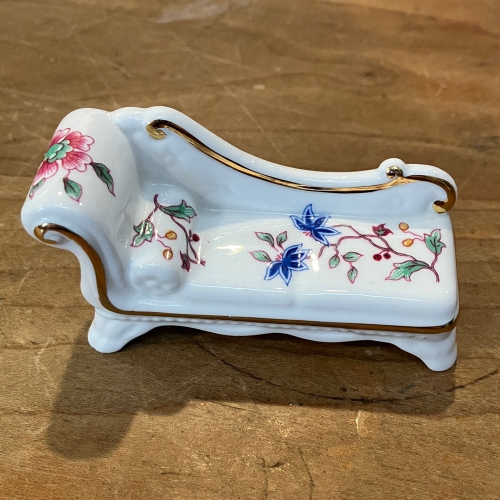 Porcelain Chaise with Gold Accents made in England